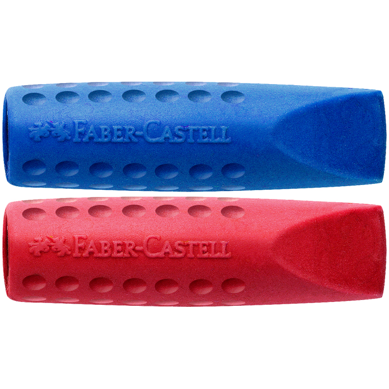Набор ластиков-колпачков Faber-Castell "Grip 2001" 2шт., трехгранные, ассорти, пакет - 401197
