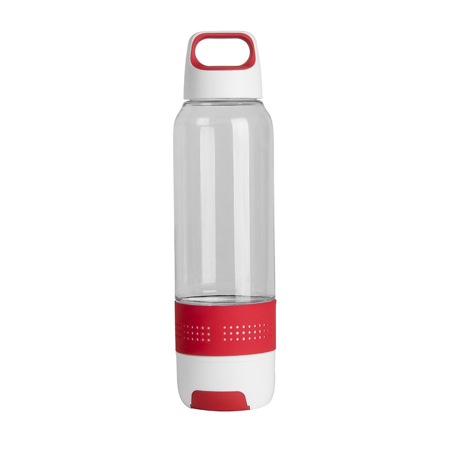 Бутылка с полотенцем "TRAINER", пластик, микрофибра, 500 мл., красный - 203514