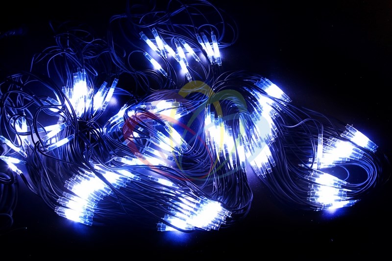Гирлянда - сеть 2x4м, черный КАУЧУК, 560 LED Белые/Синие