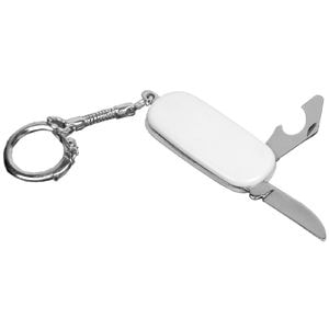 Нож-брелок с открывалкой; белый; 4,6х2,7х0,8 см; пластик; тампопечать