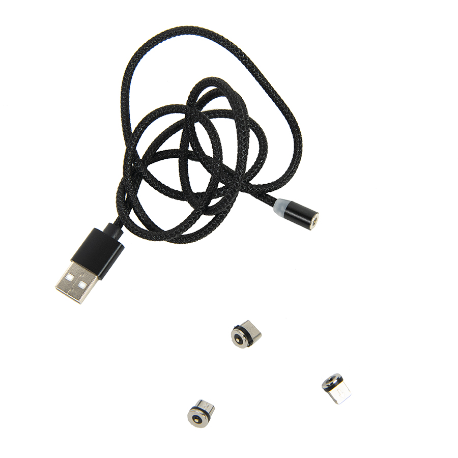 Магнитный шнур SNAP со сменными разъемами Micro USB/Lighting/Type C