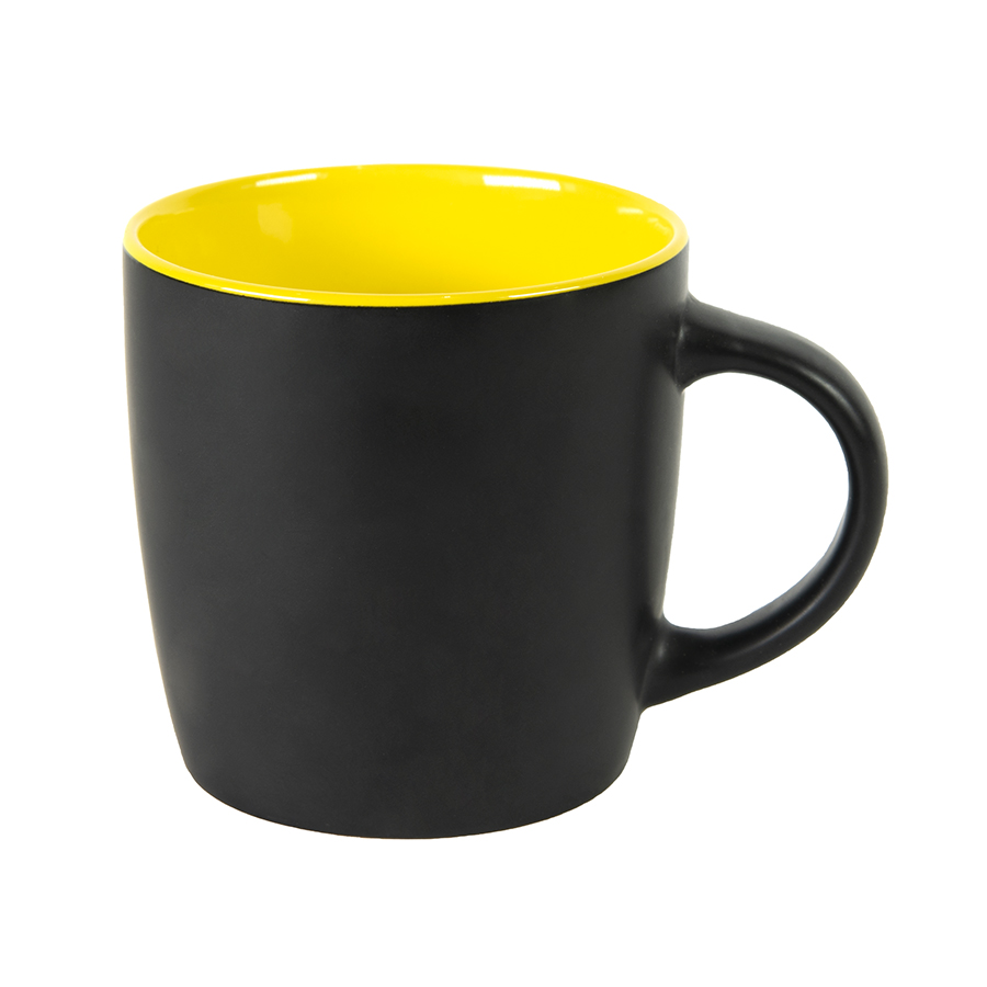 Кружка INTRO, черный с желтым, 350 мл, керамика - 427936