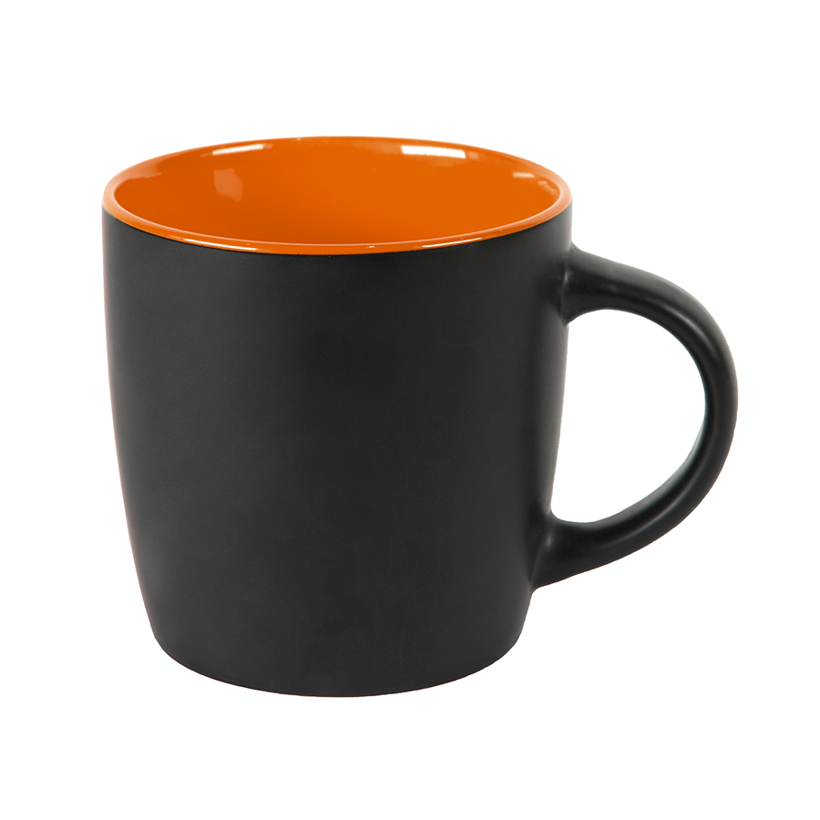 Кружка INTRO, черный с оранжевым, 350 мл, керамика - 427937
