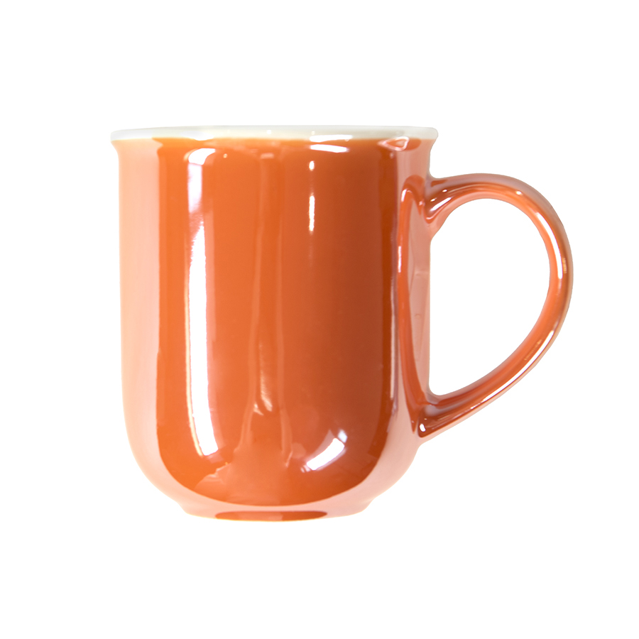 Кружка PERLA, оранжевый с белым, 350мл, фарфор - 427983