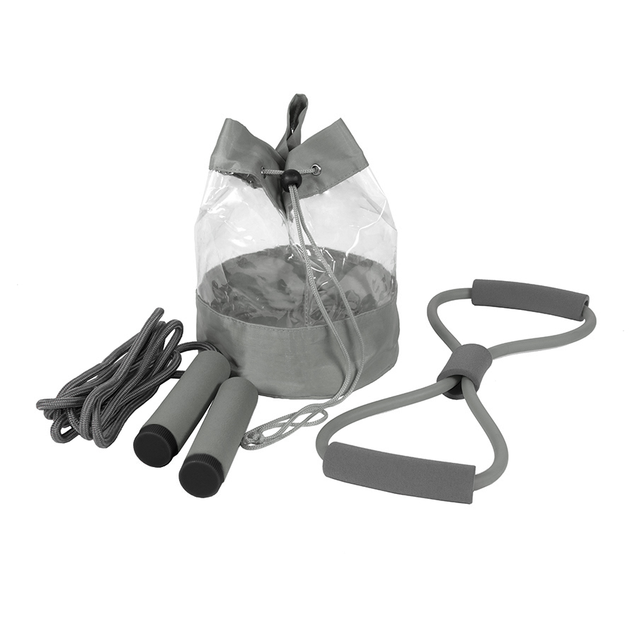 Набор SPORT UP, эспандер, скакалка, сумка, серый, полиуретан - 428013