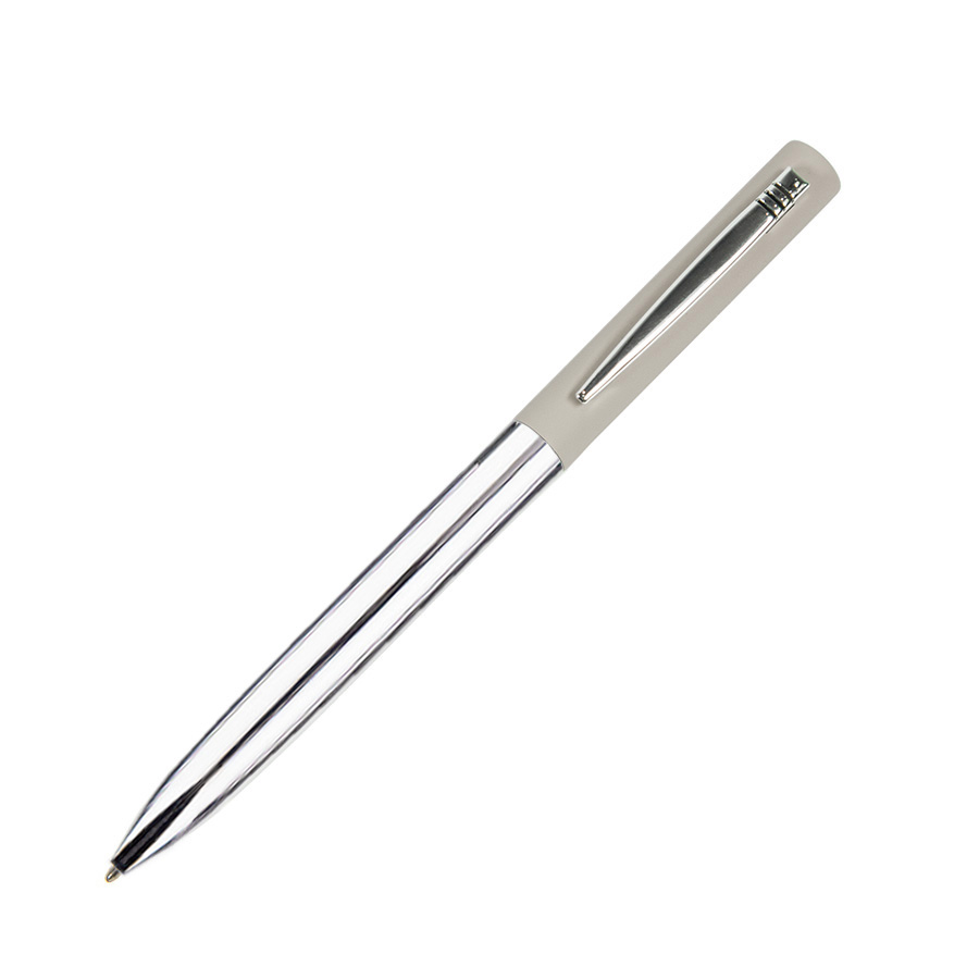 CLIPPER, ручка шариковая, бежевый/хром, металл, покрытие soft touch - 427521