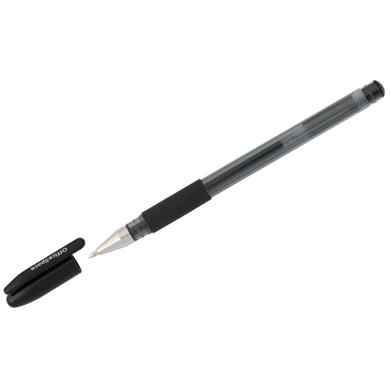Ручка гелевая OfficeSpace "TC-Grip" черная, 0,5мм, грип, 260061 - 434282