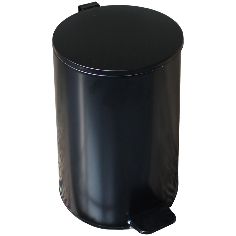 Ведро-контейнер для мусора (урна) Титан, 20л, с педалью, круглое, металл, черное, 268447 - 434527