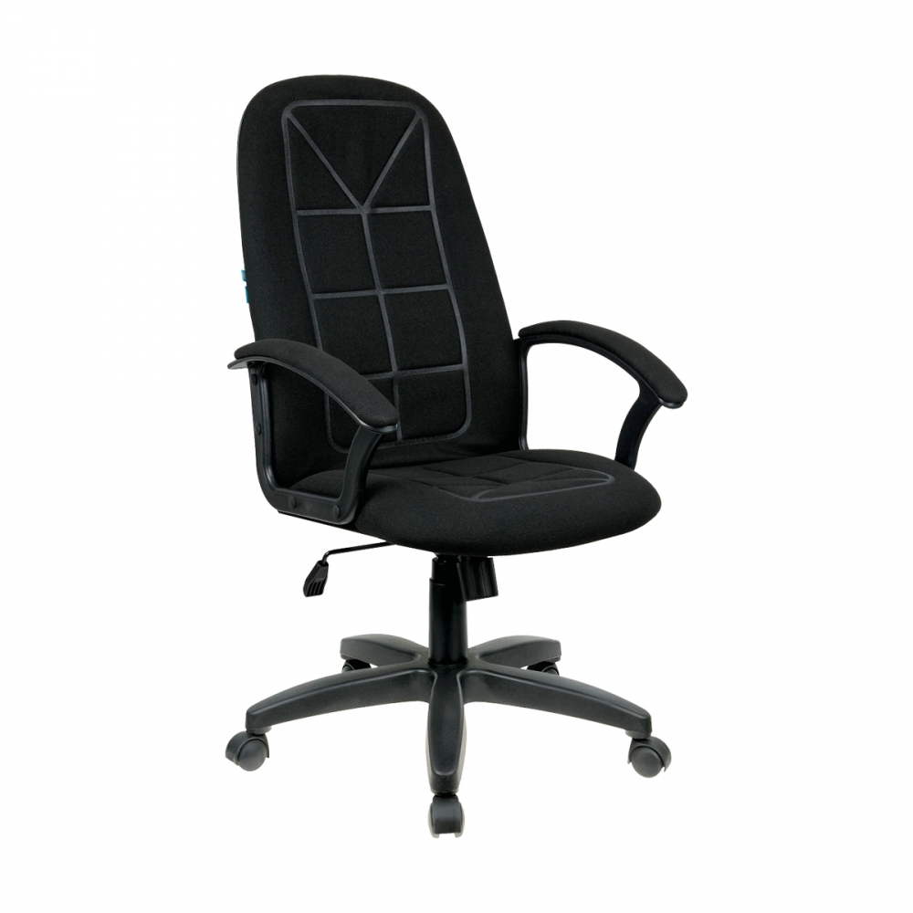 Кресло руководителя Helmi HL-E89 "Blocks", PL, ткань C черная, мягкий подлокотник, 277615
