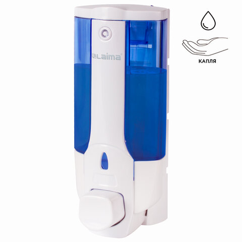 Дозатор для жидкого мыла LAIMA, НАЛИВНОЙ, 0,38 л., белый (тонированный), ABS-пластик, 603921 - 516980