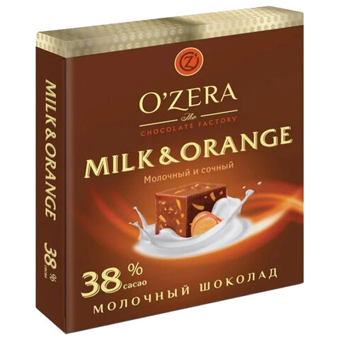Шоколад порционный O'ZERA "Milk & Orange", молочный с апельсином, 90 г, ОС824 - 584897