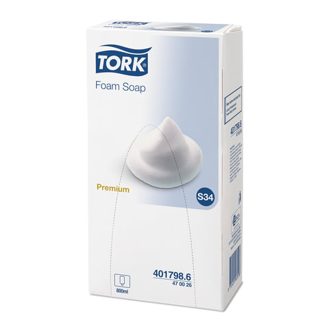 Картридж с жидким мылом-пеной одноразовый TORK (Система S34) Premium, 0,8 л, 470026 - 517048