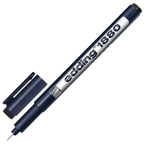 Ручка капиллярная (линер) EDDING DRAWLINER 1880, ЧЕРНАЯ, толщина письма 0,05 мм, водная основа, E-1880-0.05/1