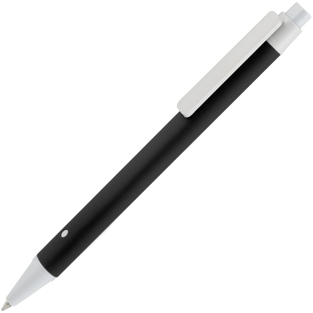 Ручка шариковая Button Up, черная с белым - 426463