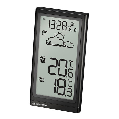 Метеостанция BRESSER Temp, термодатчик, часы, календарь, черный, 73262 - 518632
