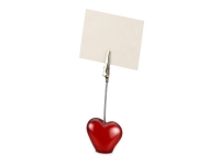 Держатель для документов «Сердце», красный/серебристый, пластик/металл