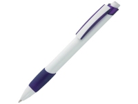 Ручка пластиковая шариковая «Соната», белый/фиолетовый, пластик/каучук
