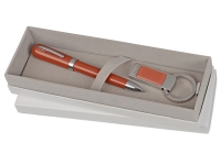 Подарочный набор: брелок с USB-флешкой на 4 Гб, ручка шариковая, Cacharel, металл, пластик