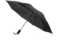 Зонт складной «Андрия», черный/серебристый, полиэстер, металл, пластик