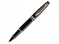 Ручка роллер  «Expert 3 Black Laque GT F», Waterman, латунь, лак. отдклка- позолота 23К