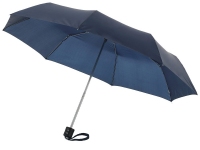 Зонт складной «Ida», темно-синий/черный, полиэстер/металл/пластик