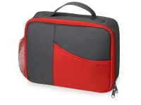 Изотермическая сумка-холодильник «Breeze» для ланч-бокса, серый/красный, 600D полиэстер, PEVA
