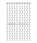 Светодиодный занавес 1x6м. белый, прозрачный провод