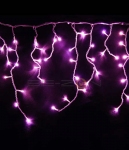 Гирлянда бахрома (Айсикл) 3,0x0,5м светло-розовый прозр.провод