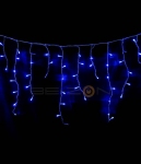 Гирлянда бахрома (Айсикл) 3,1x0,5м синий прозр.провод (мерцание)