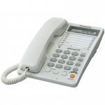 Телефон проводной Panasonic KX-TS2365RUW, ЖК дисплей, спикерфон, ускоренный набор, белый
