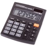 Калькулятор настольный Citizen SDC-805BN, 8 разр., двойное питание, 102*124*25мм, черный