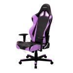 Игровое кресло DXRacer R-серия OH/RE0 (Цвет обивки:Черный с фиолетовым, Цвет каркаса:Черный)