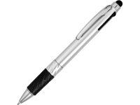 Ручка-стилус шариковая «Burnie», серебристый/черный, пластик