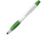 Ручка-стилус шариковая «Nash» с маркером, зеленый/серебристый, пластик