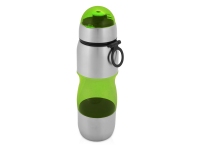 Бутылка спортивная «Движение», серебристый/зеленый, пластик/нерж.сталь