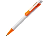 Ручка пластиковая шариковая «Бавария», белый/ оранжевый, пластик