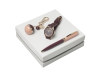 Подарочный набор Bird: брелок, часы наручные, ручка шариковая, Cacharel, цинковый сплав/латунь/резина