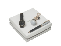 Подарочный набор Bird: брелок, часы наручные, ручка шариковая, Cacharel, цинковый сплав/латунь/резина