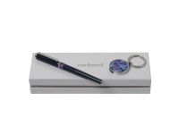 Подарочный набор Blossom: брелок с USB-флешкой на 16 Гб, ручка-роллер, Cacharel, поликарбонат/латунь
