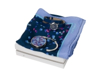 Подарочный набор Tourbillon: держатель для сумки, шелковый платок, часы наручные. Cacharel