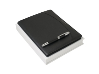 Подарочный набор Embrun: папка формата А5, ручка роллер, Nina Ricci, папка- полиуретан, ручка- латунь/кожа