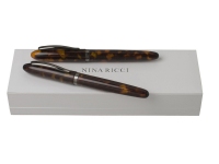 Подарочный набор Panache Ecaille: ручка перьевая, ручка роллер, Nina Ricci, акриловая смола