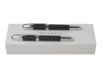 Подарочный набор Embrun: ручка перьевая, ручка роллер, Nina Ricci, латунь, кожа