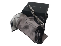 Набор: шелковый платок, браслет, Jean-Louis Scherrer, шелк/цинковый сплав