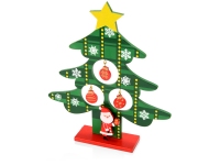 Декоративная елочка c игрушками и Дедом Морозом, зеленый/красный/желтый, дерево