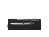 Подарочный набор: ручка перьевая, ручка-роллер, HUGO BOSS, латунь/хром