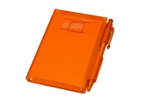 Записная книжка "Альманах" с ручкой, оранжевый, пластик