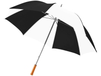 Зонт-трость «Karl», черный/белый, полиэстер, металл, дерево