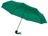 Зонт складной «Ida», зеленый/черный, полиэстер, металл, пластик