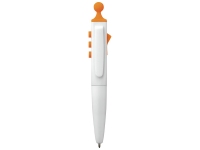 Ручка пластиковая шариковая «Clic Pen», белый/оранжевый, АБС пластик